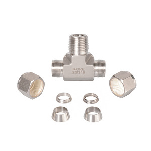 Hands Stainless Steel Tee Fitting 316L Ferrule Thread Hydraulic Connector Metric Size - Product Image 5