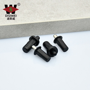 Support pivotant télescopique en plastique Disiwei, axe central noir, connecteur de meuble, fixation à ressort pour panneau de porte d'armoire - Product Image 3