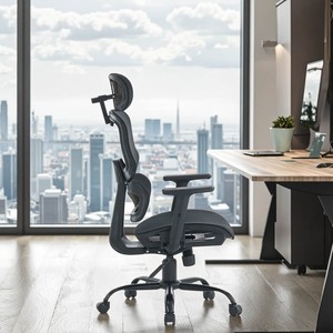 Chaise <span class=keywords><strong>de</strong></span> bureau orthopédique moderne haut <span class=keywords><strong>de</strong></span> gamme avec soutien lombaire, dossier en maille, chaise <span class=keywords><strong>de</strong></span> direction pivotante pour cadres - Product Image 1