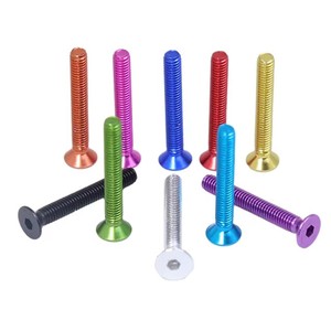Tornillos de Cabeza Plana de Aluminio Anodizado de Colores, Rosca Métrica Estándar, Colores Surtidos - Product Image 3