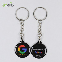 Étiquettes de clé RFID NFC en époxy 13,56 MHz, mini porte-clés intelligent NFC pour les réseaux sociaux Google/Instagram/TikTok, porte-clés en époxy programmable