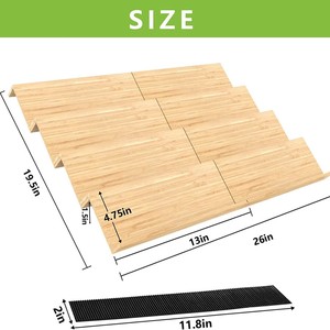 Bamboo Drawer Style Spice Rack <b>Tray</b> Three Tier Seasoning Organizer <b>Storage</b> <b>Trays</b> For Kitchen Cabinet Space Saving - Product Image 2