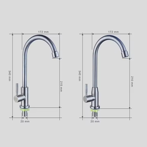 <span class=keywords><strong>Robinet</strong></span> de cuisine monocommande contemporain avec bec pivotant à 360 degrés en acier inoxydable, mitigeur <span class=keywords><strong>eau</strong></span> froide simple - Product Image 5
