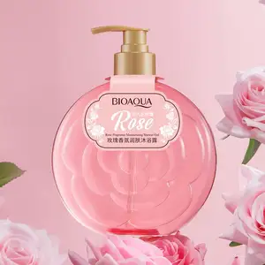 BIOAQUA Gel de banho de beleza branqueador Arbutin hidratante para banho corporal com essência de rosas orgânicas de marca própria