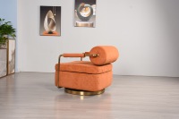 Fauteuil boule moderne modulaire en velours grande taille avec pieds en métal pour salon, bureau à domicile, canapé - Confort et style