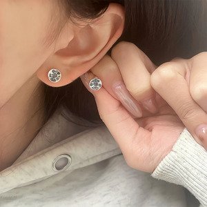 Kaiming 925 Sterling <b>Silver</b> <b>Stud</b> Earrings Round Vintage Thai <b>Silver</b> Ear Cartilage <b>Studs</b> Everyday Wear - Product Image 3