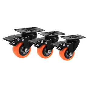 Universelle Geräuscharme <span class=keywords><strong>Mini</strong></span>-Rollen 1,5 Zoll 2 Zoll 2,5 Zoll PVC-Oberplatte Leichte Schwenkrollen mit Zentralverriegelung - Product Image 1