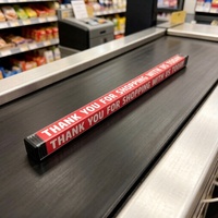 Banda Transportadora para Caja de Supermercado, Divisor de Plástico Rojo, Tamaño 25 x 25 mm, Longitud 406 mm, Modelo General