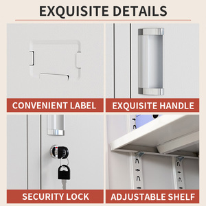 2 armoires de classement métalliques, armoires de rangement de bureau avec portes verrouillables et cloisons réglables, utilisées pour le bureau ou le classement. - Product Image 4