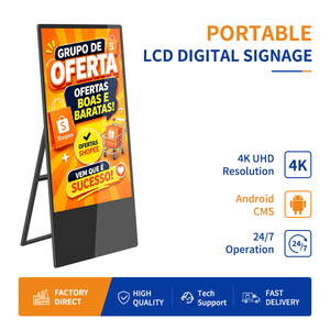 Pantalla digital móvil 4K FHD UHD tipo tótem para publicidad en tiendas, reproductor multimedia LCD, póster LCD móvil, panel digital para etiquetas de menú. - Product Image 2