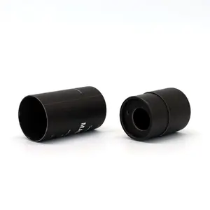 Conteneurs de bouteille cosmétique de cylindre rond noir d'impression de luxe de produit matériel écologique Boîte d'emballage de papier kraft