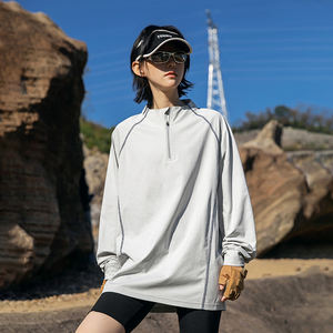 เสื้อโค้ทบางเสื้อยืดโจ๊กเกอร์คอตั้งสบายระบายอากาศไหมแข็งสำหรับกีฬากลางแจ้งในชีวิตประจำวันแฟชั่นยอดนิยมดีไซน์เท่ - Product Image 6