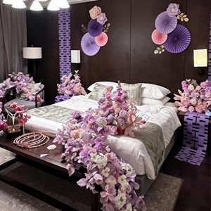 Colección de Flores Artificiales Serie Púrpura, Hechas a Mano, Suaves, Personalizables con Imagen, Material Floral, Arreglos para Bodas, Decoración DIY para el Hogar - Product Image 2