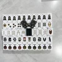 Nouvelles tuiles de mahjong américaines en acrylique à motif gothique citrouille, chauve-souris, chat noir, thème Halloween sombre