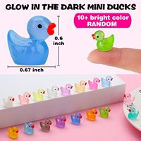 Petits animaux en vrac qui brillent dans le noir, miniatures de canards en plastique, 240 pièces, mini canards en résine lumineux pour enfants