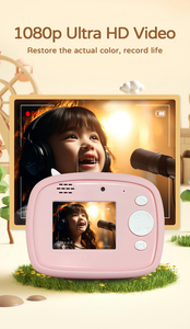 กล้องถ่ายรูปเด็ก Sourcing Ark Unicorn Dinosaur รุ่นพิมพ์ภาพทันที 24MP 1080p หน้าจอ 2.4 นิ้ว เลนส์คู่ พิมพ์ภาพความร้อน กล้องถ่ายรูปพกพา ของเล่น D1B - Product Image 2