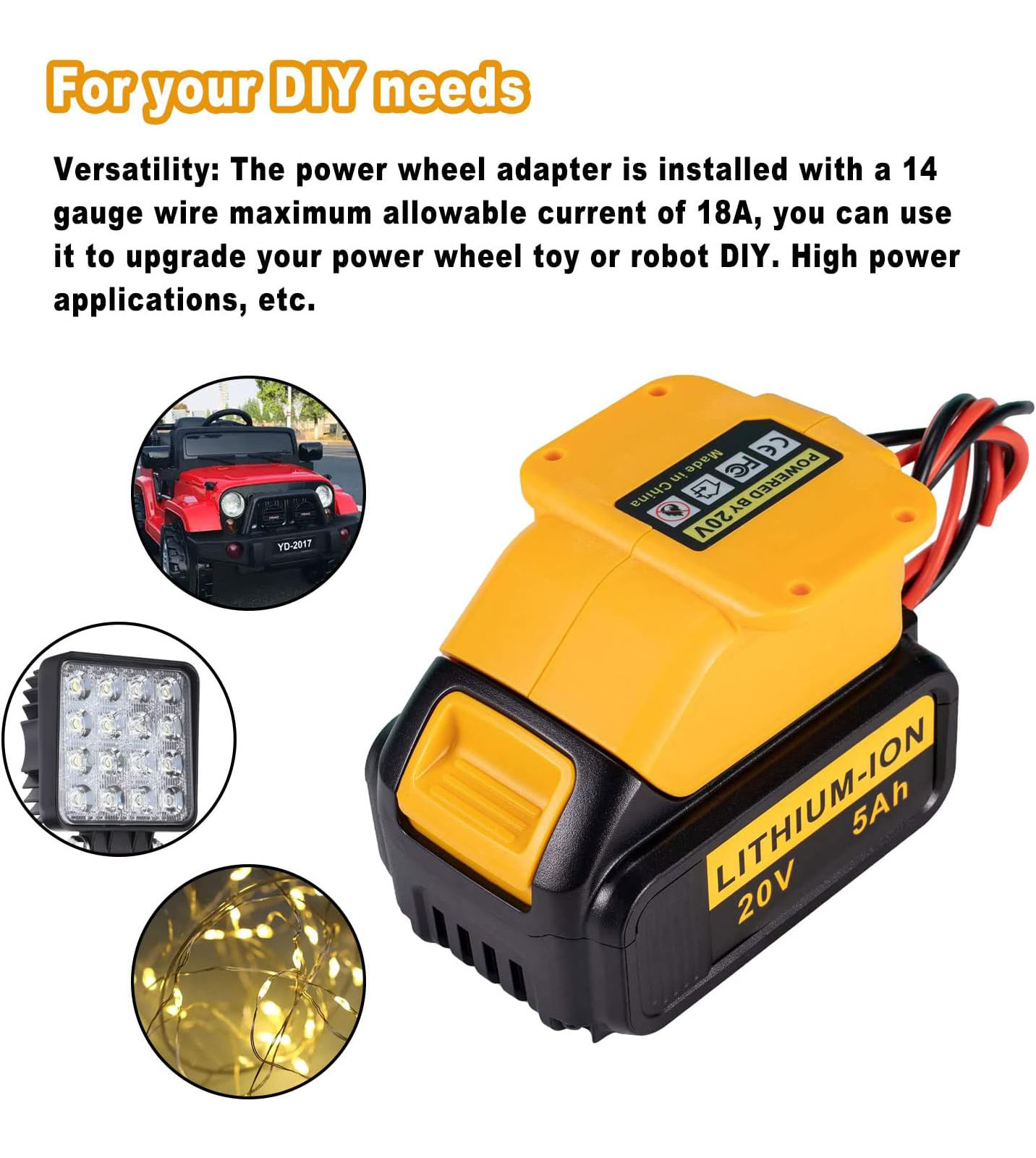 DeWalt 18v Power Wheel Conversion Power Wheels Adapter For Dewalt