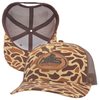 Gorra Trucker Richardson 112 con Parche de Cuero Personalizado, Malla de Camuflaje, Ajustable, Unisex, Casual para Exteriores, 6 Paneles, Transpirable, Primavera Verano