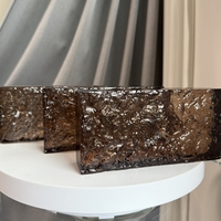 Briques de verre cristallin imprimées UV à motif marron ADL, blocs de verre peints, murs en verre soufflé à chaud, autres objets artisanaux en cristal