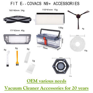 Robot aspirateur pièces balayage accessoires Kit d'outils pour <span class=keywords><strong>Ecovacs</strong></span> <span class=keywords><strong>N9</strong></span> <span class=keywords><strong>N9</strong></span> + aspirateur rouleau principal côté brosse filtre vadrouille tissu - Product Image 4