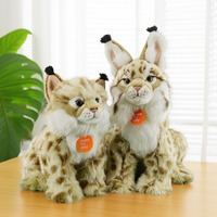 36cm26cm vente en gros réaliste Cub Lynx peluche animaux sauvages jouets poupées oreiller à collectionner pour les tout-petits pour les enfants
