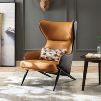Fournisseur chinois Salon Fauteuil Armature En Métal de Fer Orange Hôtel Cuir Couvre