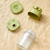 Distributeur de sel en verre carré de 180ml, conception de bouton de pression à une main avec dosage de précision de 0.5g pour la cuisine et l'utilisation à la table