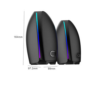Haut-parleurs de jeu alimentés par USB RGB avec lecteur de <span class=keywords><strong>musique</strong></span> et multimédia stéréo HiFi Une paire de microphones à égaliseur de basses réglables à la mode - Product Image 6