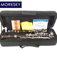 Clarinete MORESKY Sistema Oehler, Afinación en Sol, Cuerpo de Grenadilla, Superficie de Níquel Plateado, 20 Llaves, Personalizado M202, China