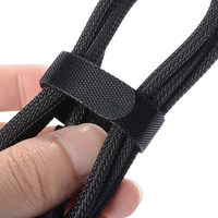 Organisateur de câbles en nylon réutilisable avec fermeture auto-agrippante, forme et taille personnalisables, attaches en boucle moulées, ruban élastique pour câbles de scène avec logo