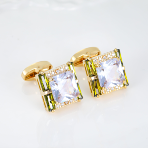 Gemelli Eleganti JINJIE in Cristallo e Diamante, Accessorio per Camicia da Uomo, Gemelli in Ottone, Gioielli Classici per Matrimonio, Set Regalo Trendy - Product Image 3