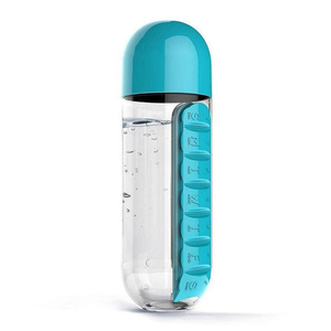 Extérieur 600ml Combiner Daily Pill Boxes Organisateur Bouteilles À Boire Étanche Sport En Plastique Wate Bouteille Avec Cystom Logo - Product Image 1