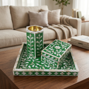 Royal Bakhoor Intricate Floral Oud Incense Burner Set Luxe Geometric Tray Premium Arabic Gift Box Polished Home <b>Wooden</b> <b>Crafts</b> - Product Image 1