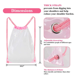 IDEA GIFT Promotional Custom Logo Storage Outdoor Draw String Bag Sport <b>Backpack</b> <b>Drawstring</b> Gym Bags transparent PVC bag - Product Image 3