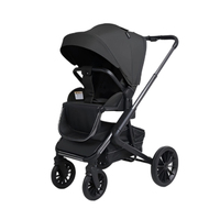 Poussette 3 en 1 avec siège auto et berceau, pliage à une main, métal, 4 roues