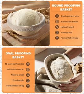 Sourdough Starter Proofing Basket Bread <b>Baking</b> Set Supplies with Bread Making Tools <b>Silicone</b> Bread Sling Set for Kitchen - Product Image 5