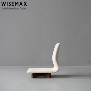 WISEMAX FURNITURE, mobilier de salon au design japonais, tissu d'ameublement, dossier en tissu, tabouret bas, chaise unique en bois massif pour la maison - Product Image 2
