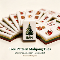 Ensemble de Mahjong américain en acrylique de 160 pièces, tuiles de Mahjong sur le thème de Noël, ensemble de jeu de Mahjong personnalisé pour les fêtes de fin d'année, cadeau