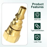 Adaptateur de Propane à Connexion Rapide Femelle 1/4 "Mâle 3/8 Pouces, Tuyau RV Basse Pression, Déconnexion Rapide, Lisse, 2 Pièces