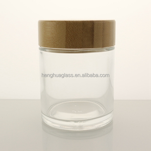 Trong kho 180ml 6oz 280ml rộng miệng vòng siêu Flint Glass mật ong Jar mứt thực phẩm lưu trữ Glass container Jar với gỗ nắp vặn - Product Image 4