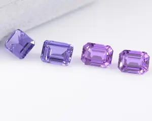 GRC Certificate Lab Grown Sapphire 5A Purple Blue Amethyst Aquamarine Sapphire Loose Gemstone