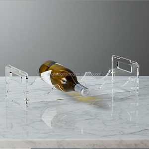 Custom Four Bottles Acrylic Wine <strong>Glass</strong> Bottle Holder <strong>Rack</strong> - Product Image 5