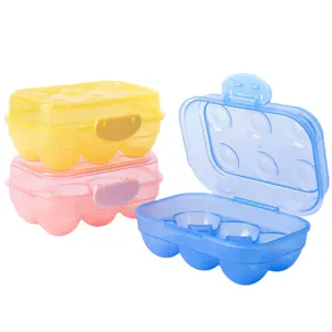 Custom 6 Grid Stackable Reusable Plastic Egg Cartons Wholesale for refrigerator Kitchen Organizer Case