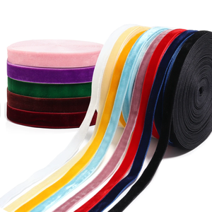 Rollo de <span class=keywords><strong>cinta</strong></span> de <span class=keywords><strong>terciopelo</strong></span> azul de 20 mm al por mayor cintas de satén de un solo lado personalizadas elásticas <span class=keywords><strong>cinta</strong></span> de nailon 100% - Product Image 4