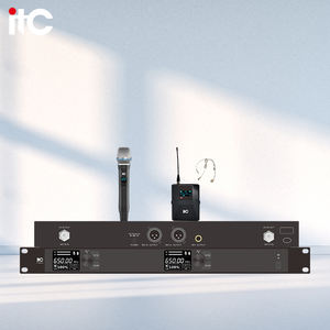 Micrófono universal inalámbrico de dos canales de mano Uhf El <span class=keywords><strong>mejor</strong></span> micrófono de condensador True Diversity Micrófono inalámbrico profesional - Product Image 2