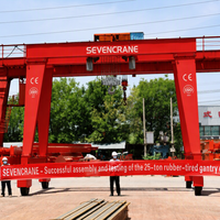Grue portique industrielle sur pneus de 30 tonnes avec moteur et télécommande sans fil haute performance pour la construction de poutres de pont