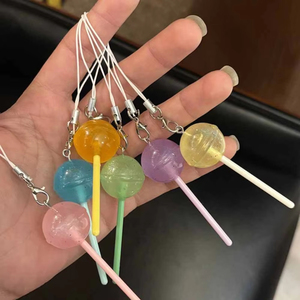 Porte-clés Sucette Mignonne Imitation Alimentaire, Chaîne de Téléphone Portable, Pendentif Décoratif pour Sac à Main Femme/Fille, Cadeau Sucré, Vente Chaude - Product Image 5
