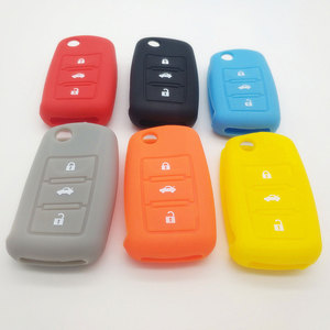 Housse de protection de clé de voiture en Silicone pour V W Golf Bora Jetta POLO GOLF Passat Skoda Octavia A5 Fabia <span class=keywords><strong>SEAT</strong></span> Ibiza <span class=keywords><strong>Leon</strong></span> - Product Image 1