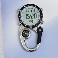 Montre de montagne numérique de haute qualité, montre électronique de sport de plein air, mousqueton multifonctionnel, montre à accrocher à la ceinture du sac à dos