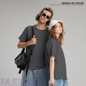 Người Đàn Ông Và Phụ Nữ Của Đồng Phục Rắn Màu T-Shirt Tùy Chỉnh Crewneck Tinh Khiết Cotton Ngắn Tay Làm Việc Quần Áo Công Ty Quần Áo In - Product Image 6